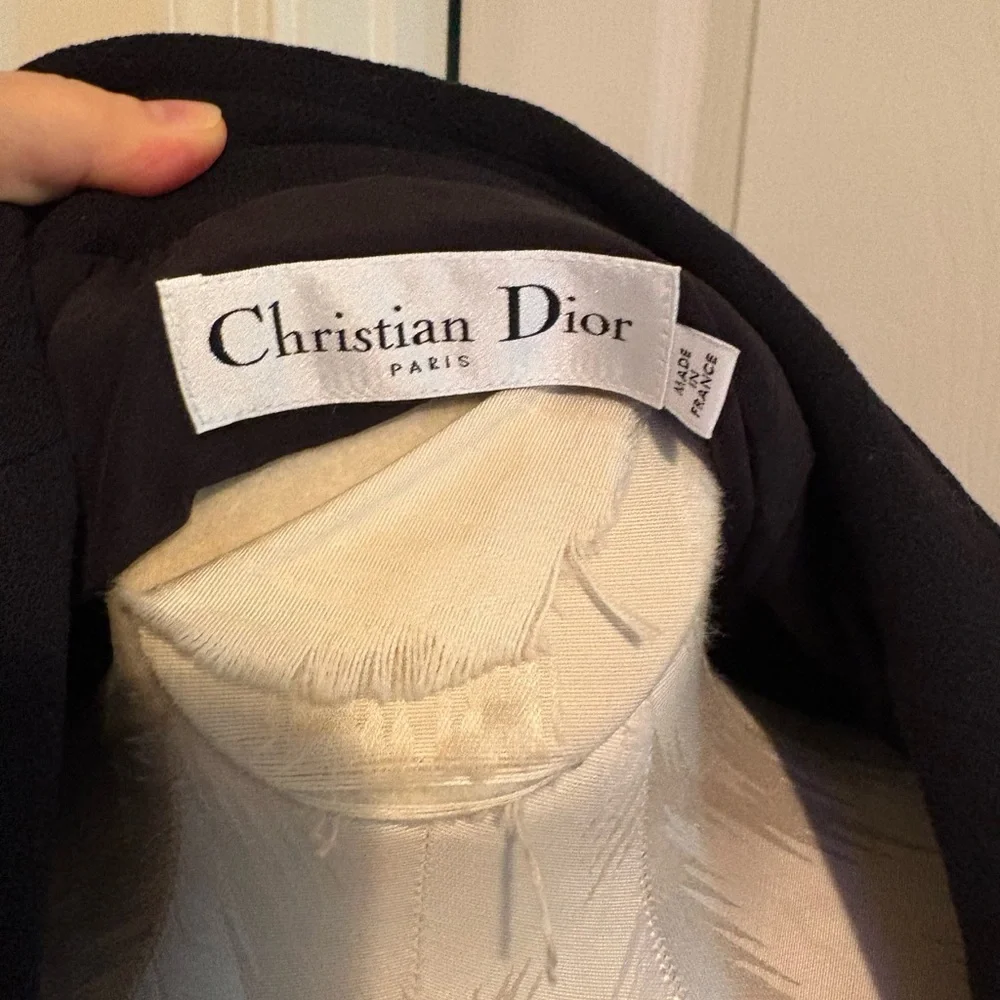 Dior Black Tailored Blazer Classic Suit crepe 8-10 $5200